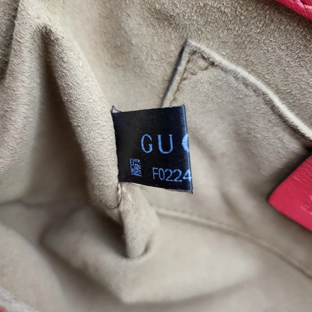 GUCCI GG Supreme Monogram Calfskin Small Padlock Bag Beige Hibiscus Red, W/COA. - Picture 10 of 16